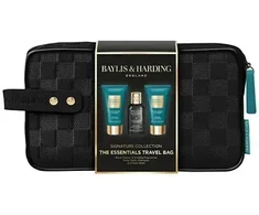 Baylis &amp; Harding Vyrų dušo rinkinys su krepšiu (juodieji pipirai ir ženšenis) – Kūno priežiūros dovanų rinkinys krepšelyje (3 vnt.)