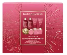 Baylis &amp; Harding Midnight Cherry Luxury Pamper dovanų rinkinys permatomoje pakuotėje