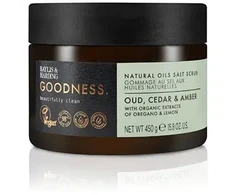 Baylis &amp; Harding Natural Oils Salt Scrub ( Oud, Cedrové dřevo &amp; Ambra ) - Tělový peeling 450.0g