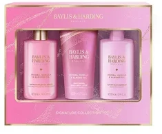 Baylis &amp; Harding Signature Collection kūno priežiūros rinkinys (Jojoba, vanilė ir migdolų aliejus) – dovanų kūno priežiūros rinkinys (3 vnt.)
