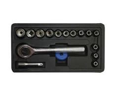 BEAST Galvu atslēgu komplekts 1/4" 4-13mm 17 vnt. su dėklu