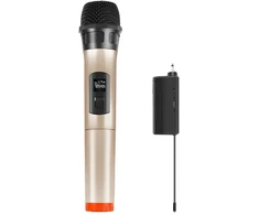 Belaidis UHF dinaminis mikrofonas PULUZ PU628J 3.5 mm (auksinis)