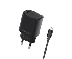 Beline Laidinis įkroviklis 1x USB-C 20W + kabelis lightning juodos spalvos PD 3.0 BLNCB20L