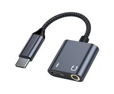 Beline Adapteris skirstytuvas USB-C į USB-C/Jack 3,5mm 60W juodos spalvos DAC BLNAA01