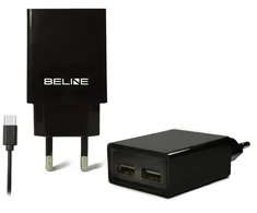 Beline Sieninis kelioninis įkroviklis | 10W | USB-A, USB-C | juodas