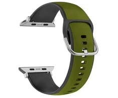 Beline apyrankė Apple Watch Silico Leather 42/44/45/49mm žalios ir juodos spalvos box