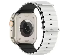 Beline apyrankė Apple Watch silikoninė Waves 38/40/41mm baltos ir juodos spalvos box