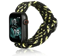 Beline apyrankė Apple Watch Textile 38/40/41mm juodos ir laimo spalvos