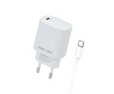 Beline Laidinis įkroviklis 1x USB-C 20W + kabelis USB-C baltos spalvos PD 3.0 BLNCW20C