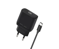 Beline Laidinis įkroviklis 1x USB-C 30W + kabelis USB-C juodos spalvos PD 3.0 BLNCB30C GaN