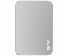 Beline Mini Powerbank Cellline MagSafe 10000mAh Qi2 15W CL-MBP-03 pilkos spalvos Magnetinė belaidė mini Powerbank