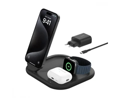 Belkin BoostCharge Headphones, Išmanusis telefonas, Išmanusis laikrodis Juodas USB Wireless charging Fast charging Indoor