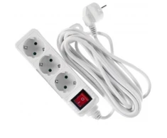 Bellight Bikuva.lt Elektros ilgiklis 3 lizdai, 5 metrai, su įžeminimu ir jungikliu, 3x1,5mm