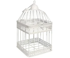 Besk Dekoratyvinis narvelis antikinis baltas 14x14x25cm