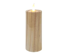 Besk Dekors Svece LED 6x15cm, koka efektu