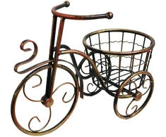 Besk Gėlių vazono stovas Dviračio formos Metalo Bronzos spalvos 37x25cm
