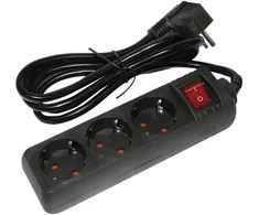 Besk Prailgintuvas 3 vietų 3 m su įžeminimu, su jungikliu, 3G1,5 mm maitinimo laidas