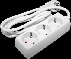 Besk Prailgintuvas 3 lizdų, 3m, Juodas, 3x1,5mm²