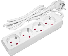 Besk Prailgintuvas 4 lizdų 5m su įžeminimu Balta 3x1,0mm²