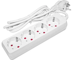 Besk Prailgintuvas 4 lizdų 5m su įžeminimu Balta 3x1,0mm²