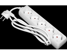 Besk Prailgintuvas 5 lizdų 3m su įžeminimu 3x1,0mm² Balta