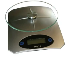 Virtuvinės svarstyklės Besk Svari virtuves digitālie 5kg balti/pelēki