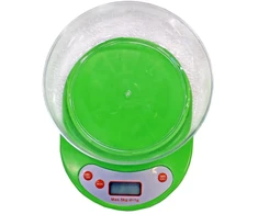 Virtuvinės svarstyklės Besk Svari virtuves digitālie ar trauku 5kg zaļi