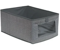 Besk Daiktadėžė 40x25x20cm su langeliu Pilka