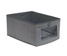 Besk Daiktadėžė 40x25x20cm su langeliu Pilka