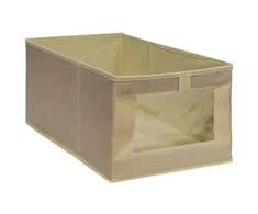 Besk Daiktadėžė 40x25x20cm su langeliu Smėlio spalvos