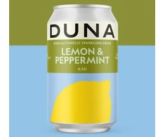 Bezalkoholisks dzirkstošs dzēriens DUNA Lemon Peppermint, bundžā, 0.33l (DEP)