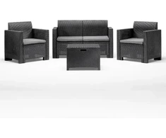 Lauko baldų komplektas B:Rattan Bica Nebraska Loveseat/armchair Set (anthracite with Pilkas Seat Cushions)