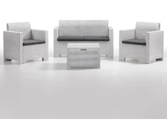 Lauko baldų komplektas Bica Sodo baldų komplektas Set Nebraska 2 baltas
