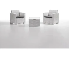 Lauko baldų komplektas Bica Sodo baldų komplektas Set Nebraska Terrace baltas