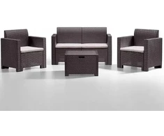 Lauko baldų komplektas Mobilier Gradina Si Terasa Bica Set Nebraska 2, Canapea 2 Locuri, 2 Fotolii, Masuta Cu Depozitare, Perne Incluse 9067.3