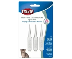 Bio pilieni pret parazītiem kaķēniem - Trixie Spot On flea and tick protection for young cats, 3 × 0.6 ml