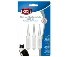 Bio pilieni pret parazītiem kaķiem : Trixie Spot:On flea and tick protection for cats , 3 × 1 ml