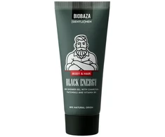 Biobaza Juodas Energy Dušo želė &amp; Šampūnas 2-In-1 Charcoal, 30 ml