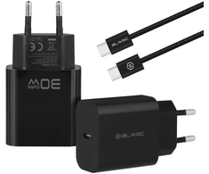 Blavec Wall charger BC-14 GaN4 – Type C – PD QC 30W 3A with Type C to Type C cable (TCBC14G4-CB303A+CC) juodas