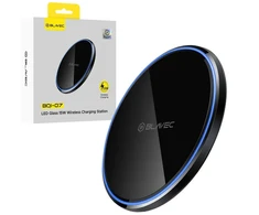 Blavec belaidis įkroviklis BQI-07 Qi 15W UniCharge (BQI07-QIB) juodos spalvos glass
