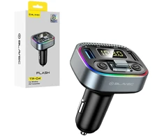 Blavec Transmiter FM Flash TR-04 MP3, Bluetooth – 2xUSB + Typ C – QC3.0 18W PD 30W (TFMFTR04-B) juodos spalvos