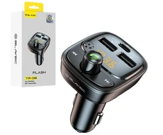 Blavec Transmiter FM Flash TR-06 MP3, Bluetooth – 2xUSB + Typ C – PD 30W (TFMFTR06-B) juodos spalvos