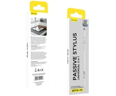 Blavec pasyvus rašiklis Pen Stylus BPS-01 universalus 3in1 (BPS01-UW) baltos spalvos