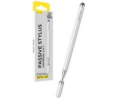 Blavec pasyvus rašiklis Pen Stylus BPS-02 universalus 2in1 (BPS02-UW) baltos spalvos