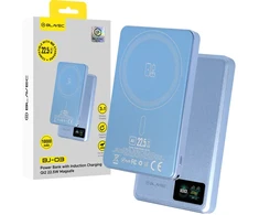 Blavec Power Bank 10000mAh BJ-03 Slim 13,5mm – Typ C – 22,5W magnetyczny indukcyjny Magsafe 3 w 1 (PBBJ03-MC10LB) Šviesiai mėlynas aliuminio