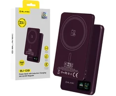 Blavec Power Bank 5000mAh BJ-03 Ultra Slim 7,8mm – Typ C – 22,5W magnetyczny indukcyjny Magsafe 3 w 1 (PBBJ03-MC5P) violetinė aliuminio