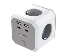 BlitzWolf BW-EC2 8 viename maitinimo kubas (4xAC / 2 x USB-A / 2 x USB-C)