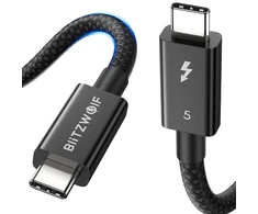 BlitzWolf BW-HDC8 240W USB-C į USB-C kabelis, 1.5m juodos spalvos
