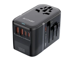 „Blitzwolf BW-TA2 5-in-1“ kelioninis adapteris su 2 USB PD + 2 C QC + C GaN 100W