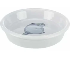Trixie Bowl, katėms, pilkai, keramikos, 0,25l / 13cm, su katės atspaudu